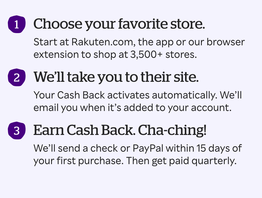 Use Rakuten for cashback when online shopping